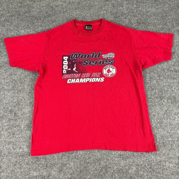 2004 World Series Champions Boston Red Sox T-Shirt Adult Large HOLES - Picture 1 of 8